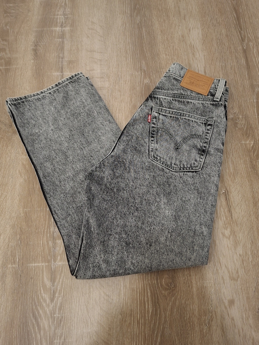 Levi's Premium Ribcage Straight Ankle Jeans Women's 26x27 Acid Wash
